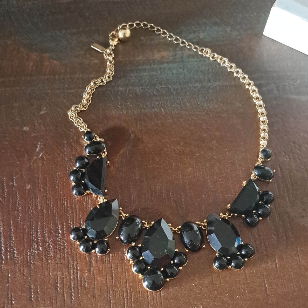 Kate Spade Gold-Chain Black Statement Necklace - Elegant Women Jewelry